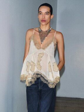 ZARA ZW COLLECTION EMBROIDERED CAMISOLE TOP